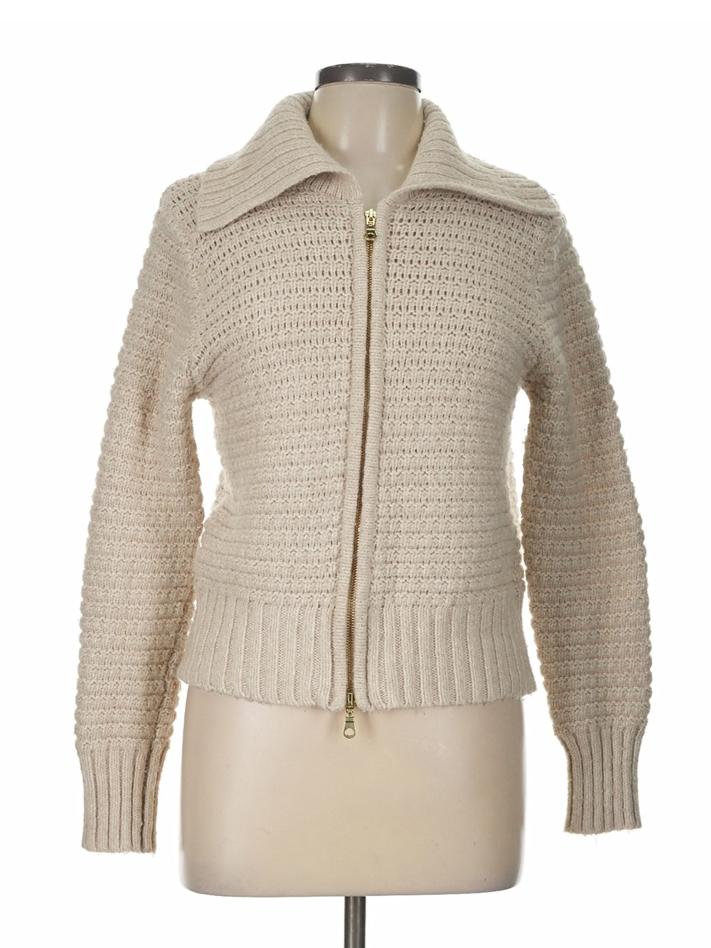 Joie Cream Zip Up Cardigan Large